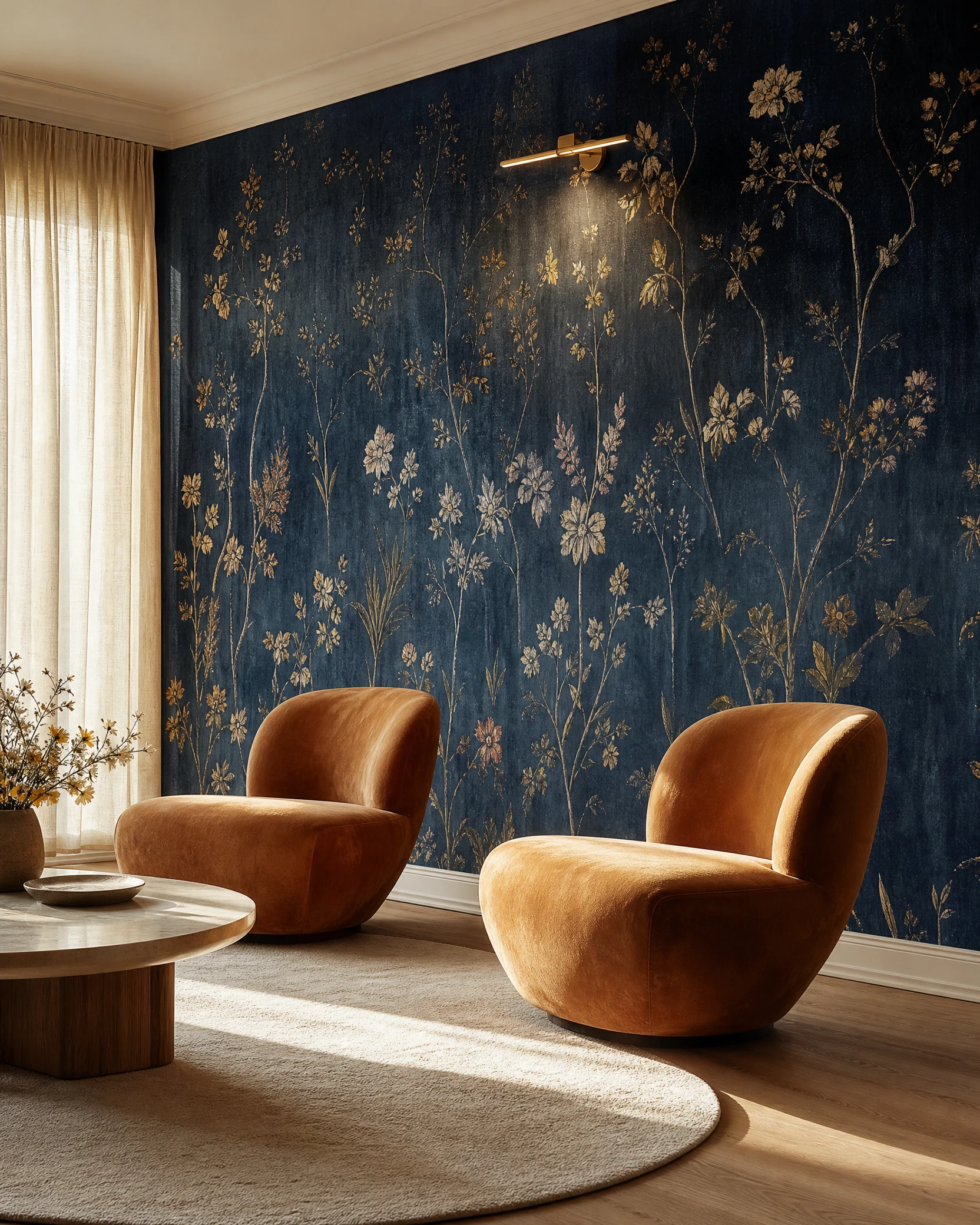 Botanical Salon wallpaper installation by Canvas Design Atelier